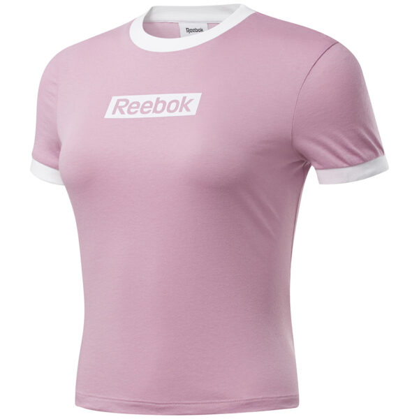 Koszulka damska Reebok Training Essentials Linear Logo Tee różowa FJ2722 Koszulka damska
