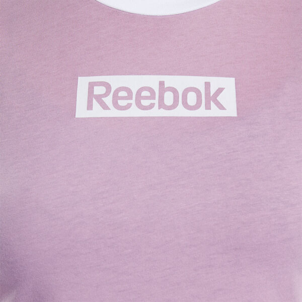 Koszulka damska Reebok Training Essentials Linear Logo Tee różowa FJ2722 Koszulka damska
