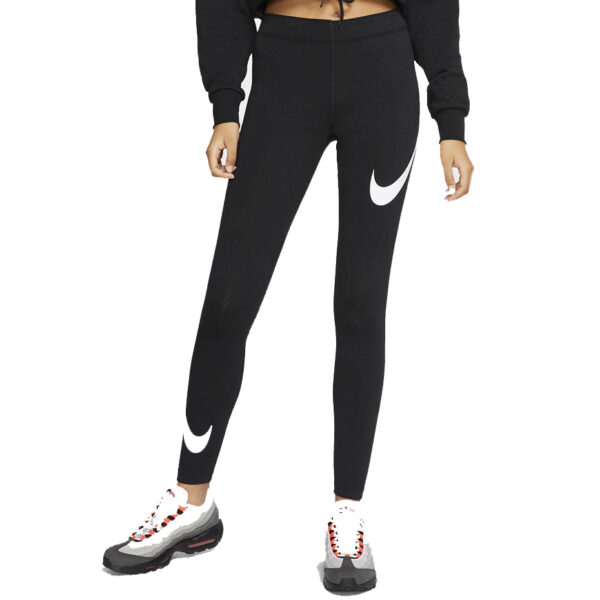 Legginsy damskie Nike Legasee Swoosh czarne CJ2655 013 Legginsy sportowe
