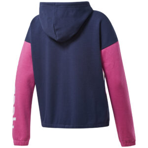 Bluza damska Reebok Training Essentials Linear Logo FL Fullzip granatowo-różówo-biała FU2249 Bluzy damskie