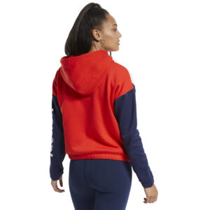 Bluza damska Reebok Training Essentials Linear Logo FL Fullzip czerwono-granatowo-biała FT0904 Bluzy damskie