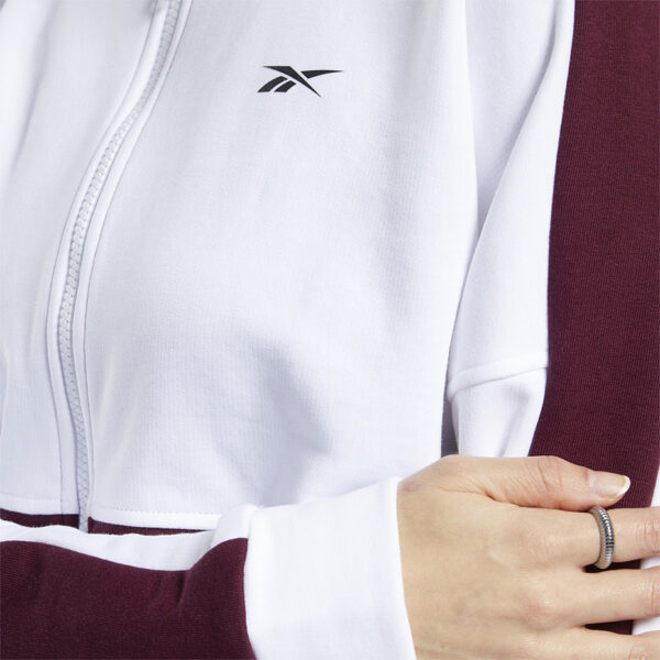 Bluza damska Reebok Te Linear Logo Ft bordowo-biała FU2203 Bluzy damskie