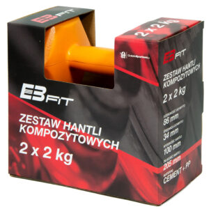 Zestaw hantli kompozytowych EB FIT 2x2kg pomarańczowe 1027029 Hantle i kettlebell