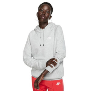 Bluza damska Nike Essentials Hoodie Po Flc szara BV4124 063 Bluzy damskie