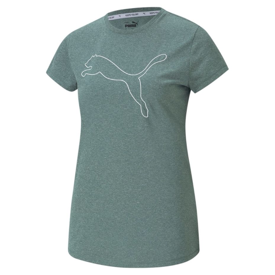 Koszulka damska Puma RTG Heather Logo Tee zielona 586455 45 Topy i bluzy