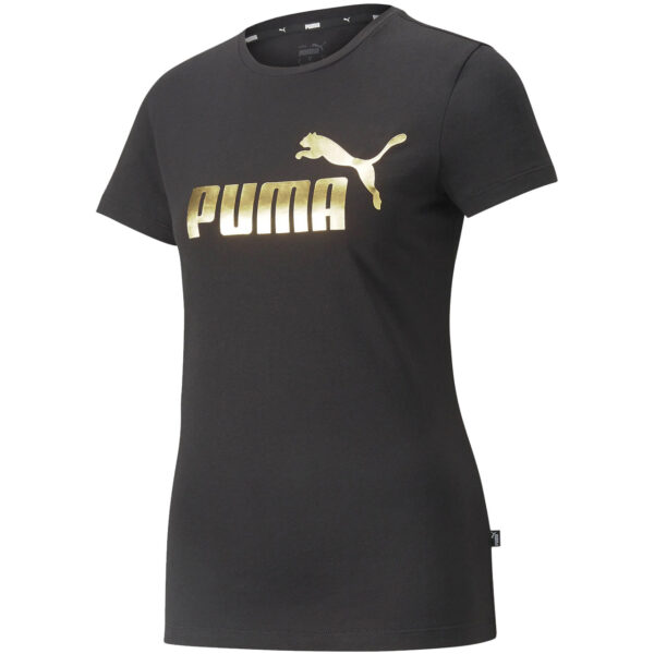 Koszulka damska Puma ESS+ Metallic Logo Tee czarna 848303 01 Koszulka damska