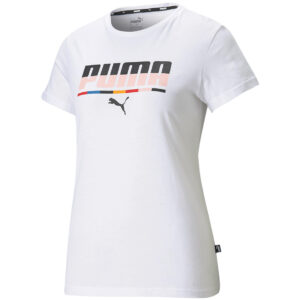 Koszulka damska Puma Multicoloured Tee biała 587898 02 Koszulka damska