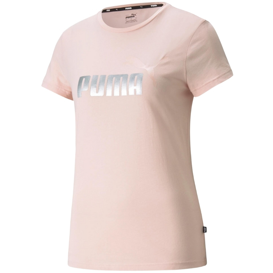 Koszulka damska Puma ESS+ Metallic Logo Tee różowa 586890 36 Topy i bluzy