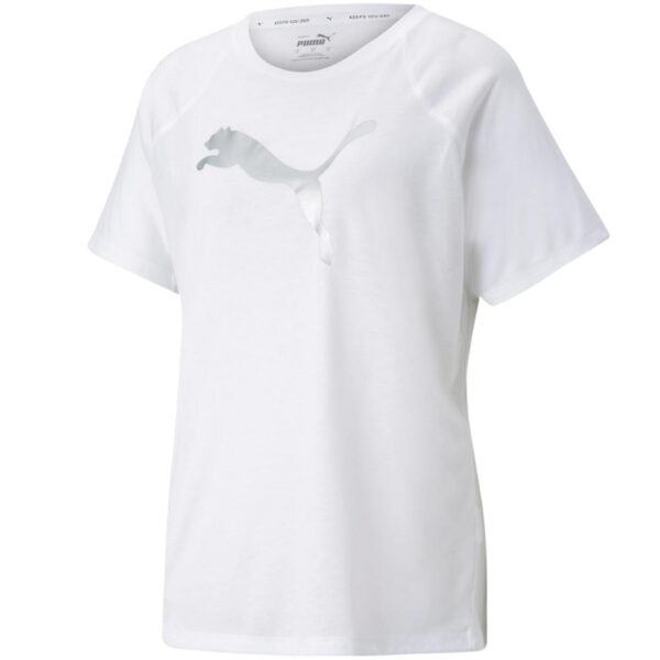 Koszulka damska Puma Evostripe Tee biała 589143 02 Koszulka damska