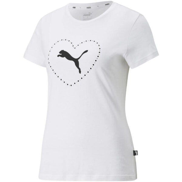 Koszulka damska Puma Valentine’s Day Graphic Tee biała 848408 02 Koszulka damska
