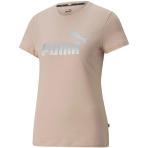 Koszulka damska Puma ESS + Metalic Logo różowa 848303 47 Koszulka damska