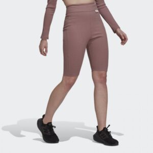 Spodenki adidas Studio Lounge Ribbed Shorts Brudny W HH8503 Spodnie do jogi