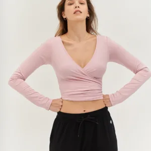 Top do jogi MOONHOLI TOTAL ECLIPSE Wrap Top – Glowing Pink Bluzy do jogi