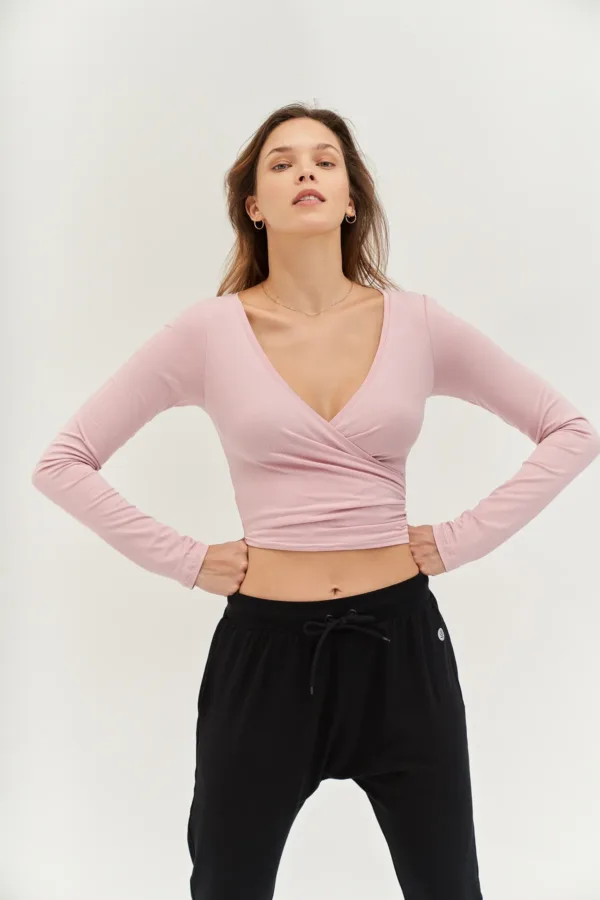 Top do jogi MOONHOLI TOTAL ECLIPSE Wrap Top – Glowing Pink Bluzy do jogi